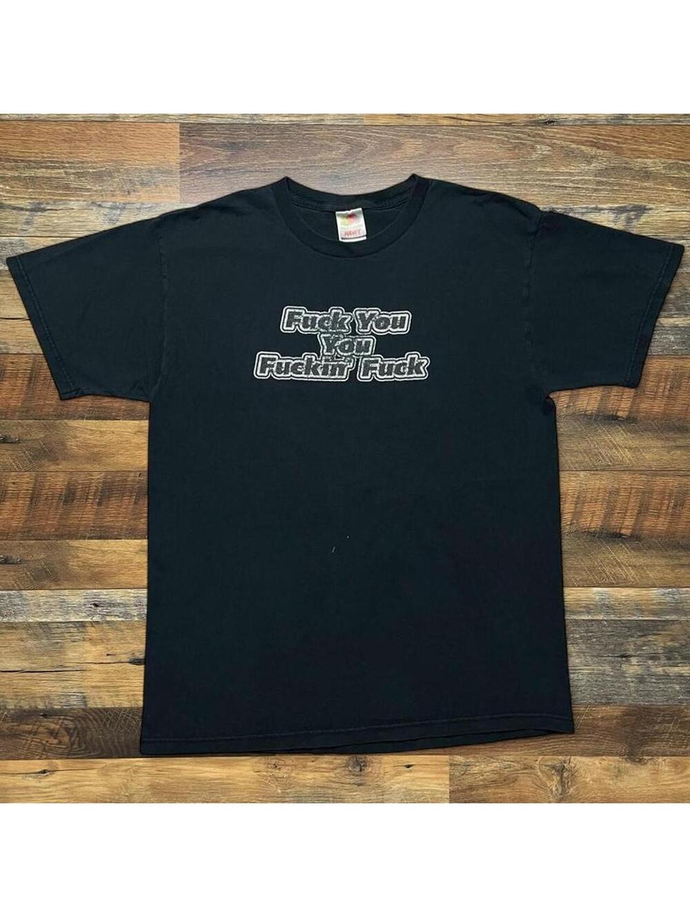 Vintage 90s NSFW “F*** You You F***** F***” Graphic T-Shirt Size Large.